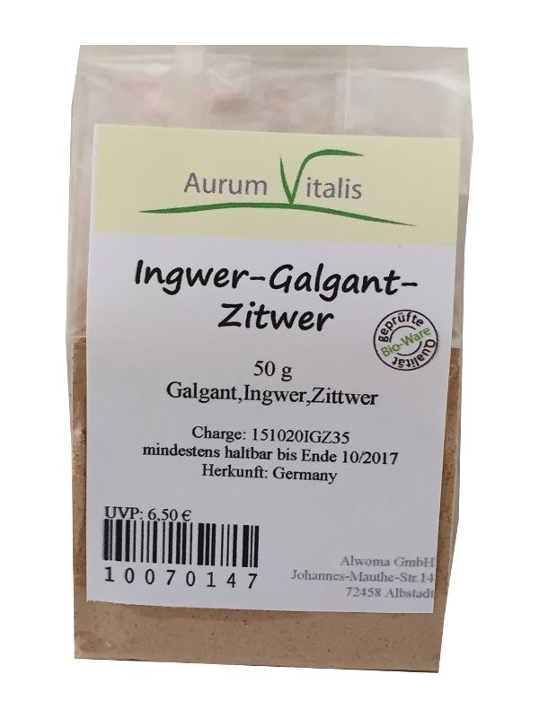 Ingwer-Galgant-Zitwer 50g